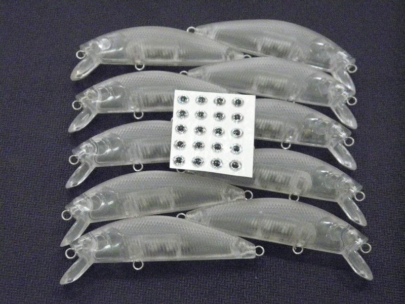 wLure 10 Blank Unpainted Minnow Jerkbait Slow Floating Tight Wobble Fishing Lures with Free Eyes UPM219 - Image 2